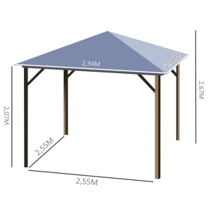 Foisor cu acoperis din policarbonat 3 x 3 m, cu cadru din aluminiu , Culoarea cafelei - Img 3