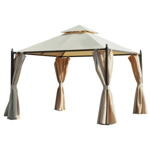 Foisor de Gradina Impermeabil 3 x 3m cu 4 Panouri Laterale Bej - Img 1