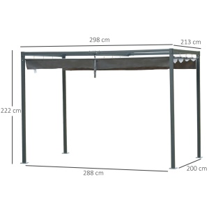 Foisor Pergola 298×213×222 cm – Pergola cu Panza Glisanta pentru Exterior - Img 3