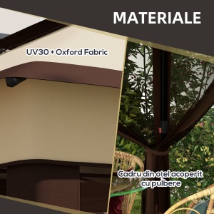 Foisor Pop Up 3 x 3m Cu Plasa, Bej - Img 7