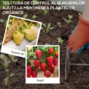 Folie pentru Mulcire 1300g/m², Respirabilă și Anti-UV din Polipropilena, 50x2 m, Negru - Img 6