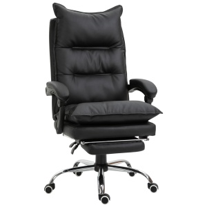 Fotoliu Birou Negru – Rabatabil, Suport Picioare & Ergonomic - Img 1