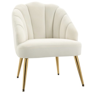 Fotoliu Catifea Crem – 63×65×84 cm, Spatar Tip Scoica Elegant - Img 1