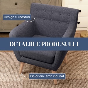 Fotoliu Nordic – Gri inchis, Design Elegant & Confortabil - Img 4