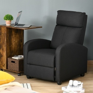 Fotoliu Relax – Negru, In, Rabatabil cu Taburet Inclus - Img 8