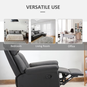 Fotoliu Relax Rabatabil cu Captuseala Ergonomica cuTaburet in Piele Ecologica,80 × 97 × 107cm Negru - Img 6