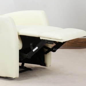 Fotoliu Relax Rabatabil Ergonomic Piele Sintetica 65 × 92 × 100cm Crem - Img 9