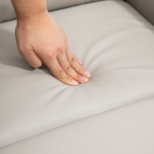 Fotoliu Relaxant din PU cu Suport pentru Picioare – Gri - Img 7