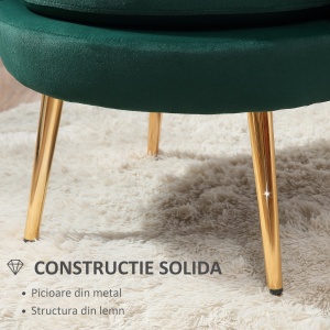Fotoliu Vintage – Catifea Verde, Design Elegant Dormitor - Img 6