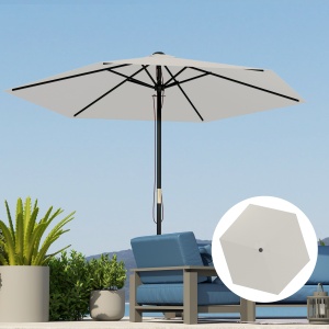 Înveliș de Schimb pentru Umbrelă cu Orificii de Aerisire, Ø300 cm, Alb Crem - Img 7