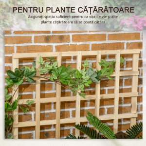 Jardiniera cu 3 Niveluri cu Grilaj pentru Catarat Vita de Vie, Paturi Suprainaltate din Lemn pentru Gradina, Jardiniera in Aer Liber pentru Legume, Flori, Ierburi, Nuanta Natur - Img 4