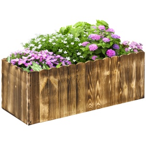 Jardinieră de Grădină Dreptunghiulară pentru Plante, 80x33x30 cm, Lemn Natural - Img 1