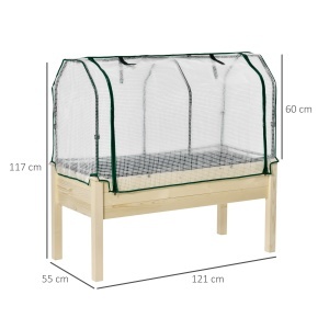 jardiniera tip sera, pentru plante, 121x55x117cm, lemn - Img 3