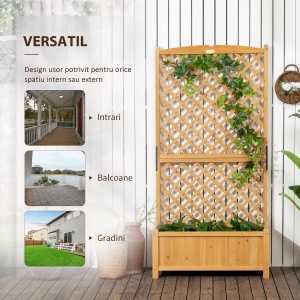Jardiniera Verticala Lemn Galben 90×45×180 cm – Brad & Design Vertical - Img 6