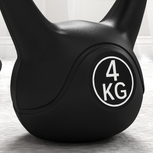 Kettlebell de 4kg pentru Sport și Fitness cu Bază Plată și Mâner, Greutate Kettlebell, 18x12x20 cm, Negru - Img 8