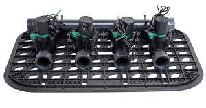 Kit 4 electrovalve 24V 1" cu racord olandez, colector si grila cutie electrovalva