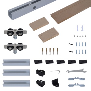 Kit Feronerie Rustic – 6 Piese pentru Usi Glisante din Lemn - Img 1