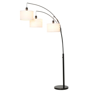 Lampa de Podea cu 3 Lumini si Brate Flexibile Baza din Marmura Inaltime 205cm