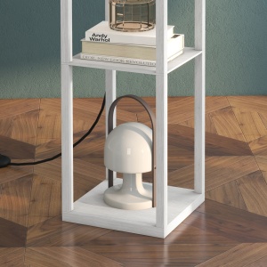 Lampa de Podea cu 3 Polite Integrate Cuplare E27 Putere 40W Alb - Img 9