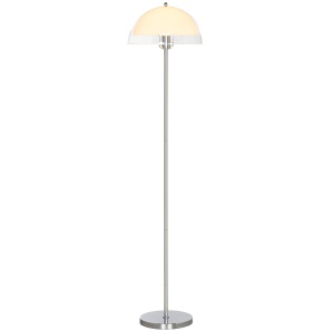 Lampă de Podea cu Abajur Dublu Strat pentru Living, Sufragerie, Dormitor, din Metal și Acrilic, Ø35x150 cm, Alb