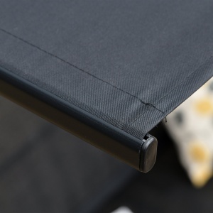 Leagan de Gradina cu 3 Locuri cu Acoperis Parasolar Reglabil Negru 172x110x155cm - Img 9