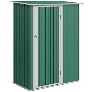 Magazie Grădină Dulap Scule Otel Impermeabil pentru Familie 142x84x189cm Verde Inchis - Img 1