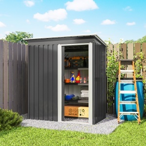 Magazie Scule cu Usa Glisanta, 163x89x182 cm, Negru - Img 9