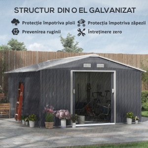 Magazie Unelte Otel Galvanizat 3,4×3,82×2 m – Impermeabila & Anti‑rugina - Img 4