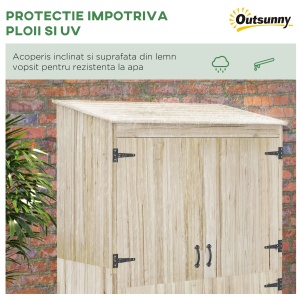 Magazina Gradina Lemn – Dulap cu Usi Duble pentru Unelte - Img 5