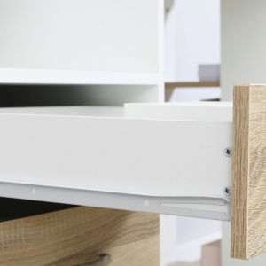 Masa de Birou Moderna pentru Computer cu Rafturi din Lemn MDF, 140x55x92 cm - Img 7