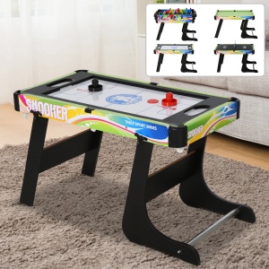 Masă de Joc 4 în 1 pentru Fotbal de Masă, Biliard, Air Hockey și Ping-Pong, 86,5x43,5x64 cm, Multicolor - Img 2
