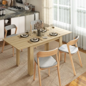 Masa extensibilă, 140-180 cm, finisaj lemn natural, pentru 6-8 persoane - Img 2