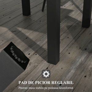 Masă extensibilă pentru terasă, cu 4-6 locuri, 81-162 cm - Img 7