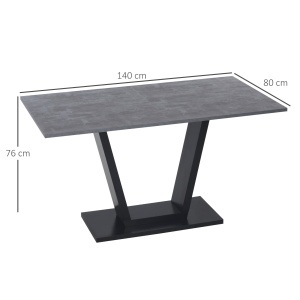 Masa Living 140×80×76 cm – Blat Marmura & Cadru Otel Negru - Img 3