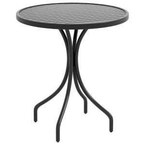 Masa rotunda de gradina, de 66cm, cu rama din otel, Negru