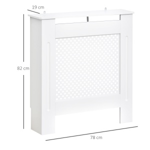 Masca Calorifer 78×82×19 cm – Lemn Alb cu Grilaj Decorativ - Img 3