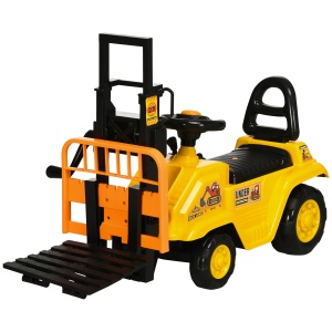 Masina de constructii pentru copii, Tractorul de plimbare cu depozitare sub scaun, roti cu banda de rulare - Img 1
