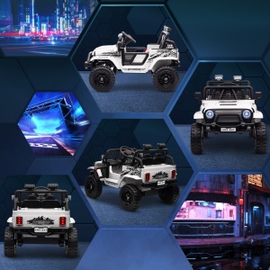 Mașină Electrică pentru Copii 3-6 Ani Off-road 12V cu Telecomandă Alb - Img 9