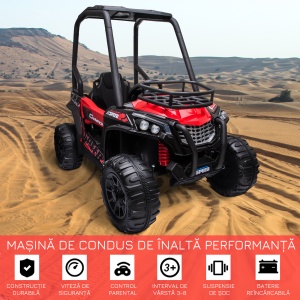 Masina Electrica pentru Copii de 3-8 Ani , Quad Electric Mini, Rosu si Negru - Img 7