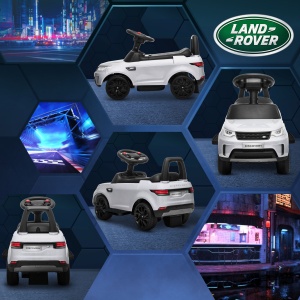 Mașinuță Electrică pentru Copii 18 Luni-5 Ani cu Licență Land Rover cu Muzică, USB și MP, 65x43x40 cm ,Alb - Img 8