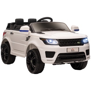 Mașinuță Electrică pentru Copii cu Motor Dublu, Suspensie și Telecomandă, 110x68x52 cm, Alb - Img 1