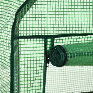 Mini Seră de Grădină cu 2 Rafturi Metalice și Acoperiș PE, Seră Compactă pentru Balcon și Terasă, 69x49x91 cm, Verde - Img 8
