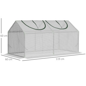 mini sera gradina cu 2 ferestre, 119x60x60cm, alba - Img 3