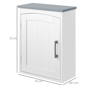 Mobilier Baie de Perete cu Polita Reglabila, 41x18,5x52 cm, Alb si Gri - Img 3