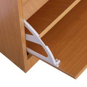 Mobilier Garderoba Dulap Pantofi Reglabil cu Oglinda si Cuier 6 carlige pentru Hol si Dormitor 90x22x116cm Lemn - Img 9
