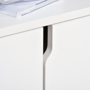 Mobilier Suport TV Pana la 42 inchi cu Dulapior si Etajere Deschise, din Lemn, 120x30x41cm - Img 6