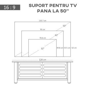 Mobilier TV 42” – Alb & Lemn Natural, Design Compact 105×52 cm - Img 4