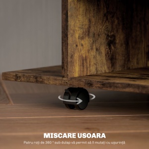 Modern TV Cabinet Stand Storage Shelves Table Mobile Bedroom Furniture Bookshelf Bookcase Rustic Brown - Img 5