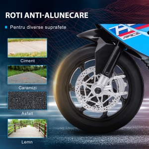 Motocicleta BMW HP4 pentru copii 18-60 luni ,cu 3 Roti, muzica, Licenta,6V,Albastru - Img 8
