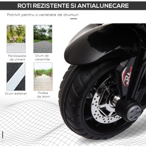 Motocicleta Electrica Copii 6V – Rosu/Negru cu Lumini & Sunete - Img 6